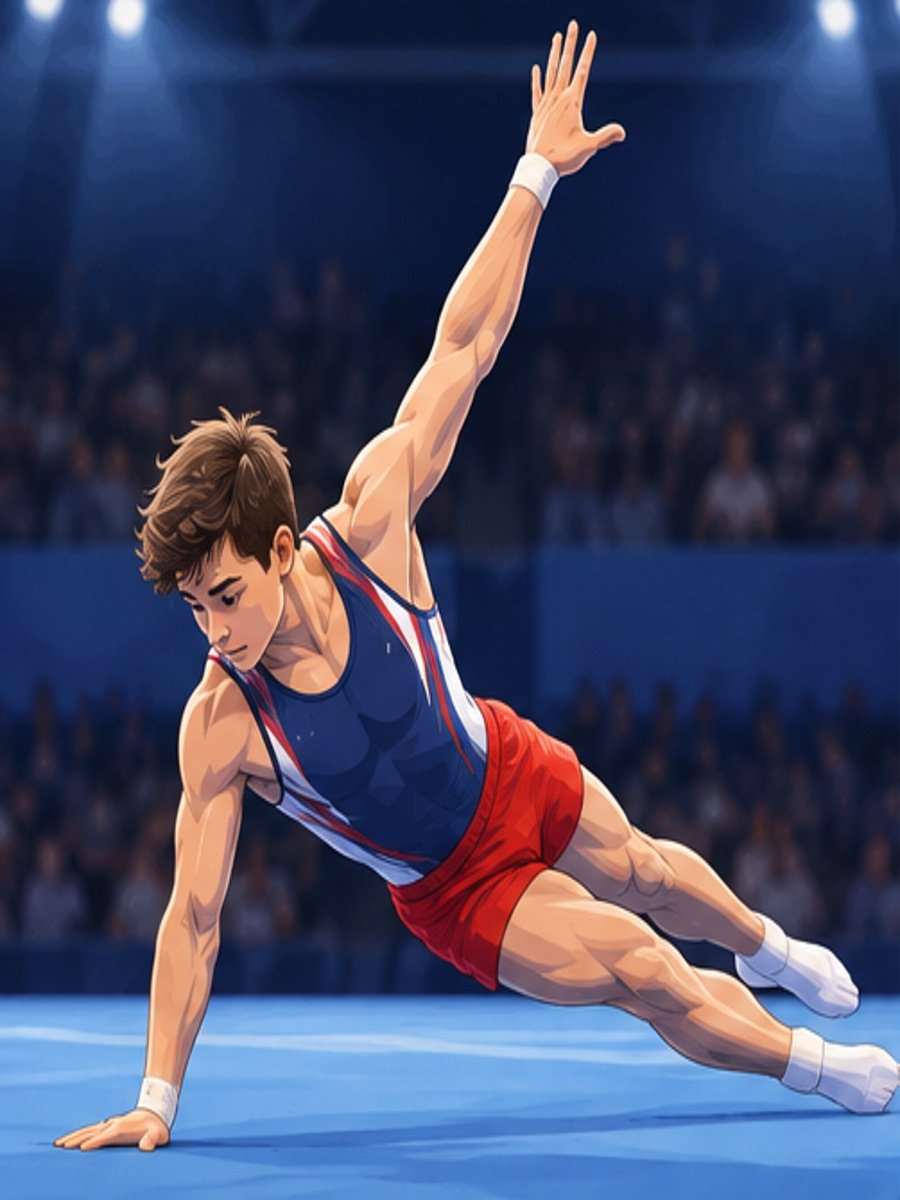 Illustrated Floor Exercise gymnast