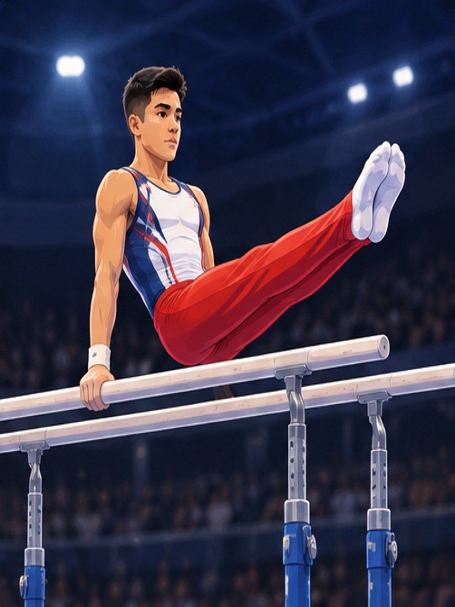 Illustrated Parallel Bars gymnast