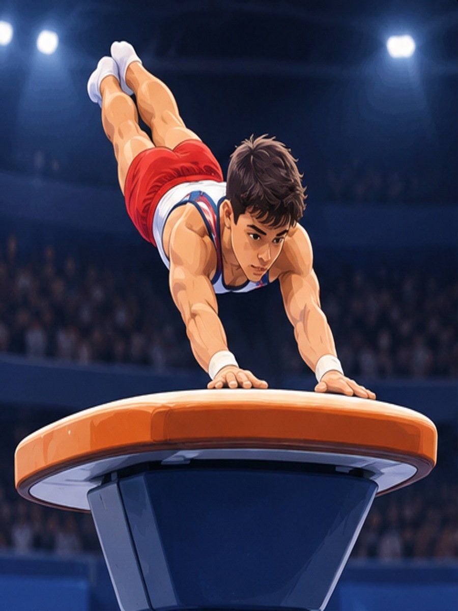 Illustrated Vault gymnast